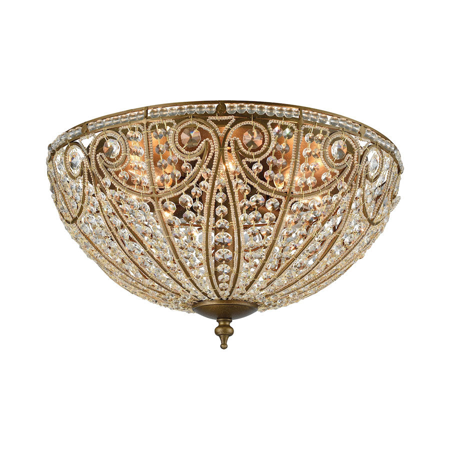 Elizabethan 8 Light Flush in Dark Bronze