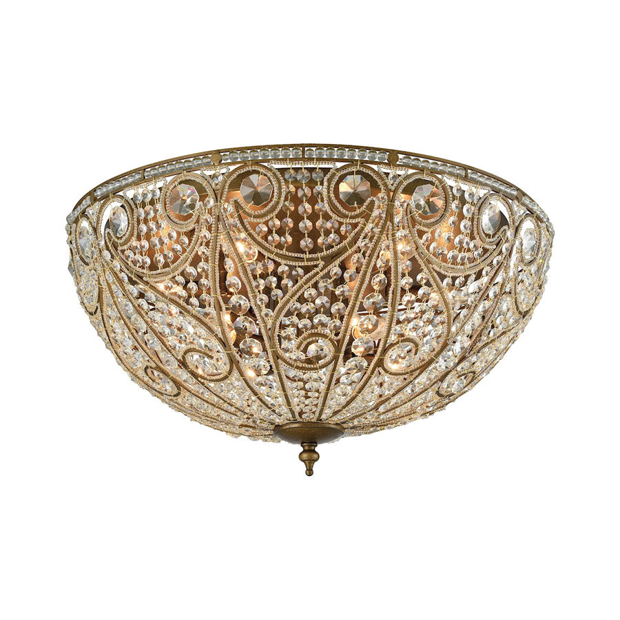Elizabethan 10 Light Flush in Dark Bronze