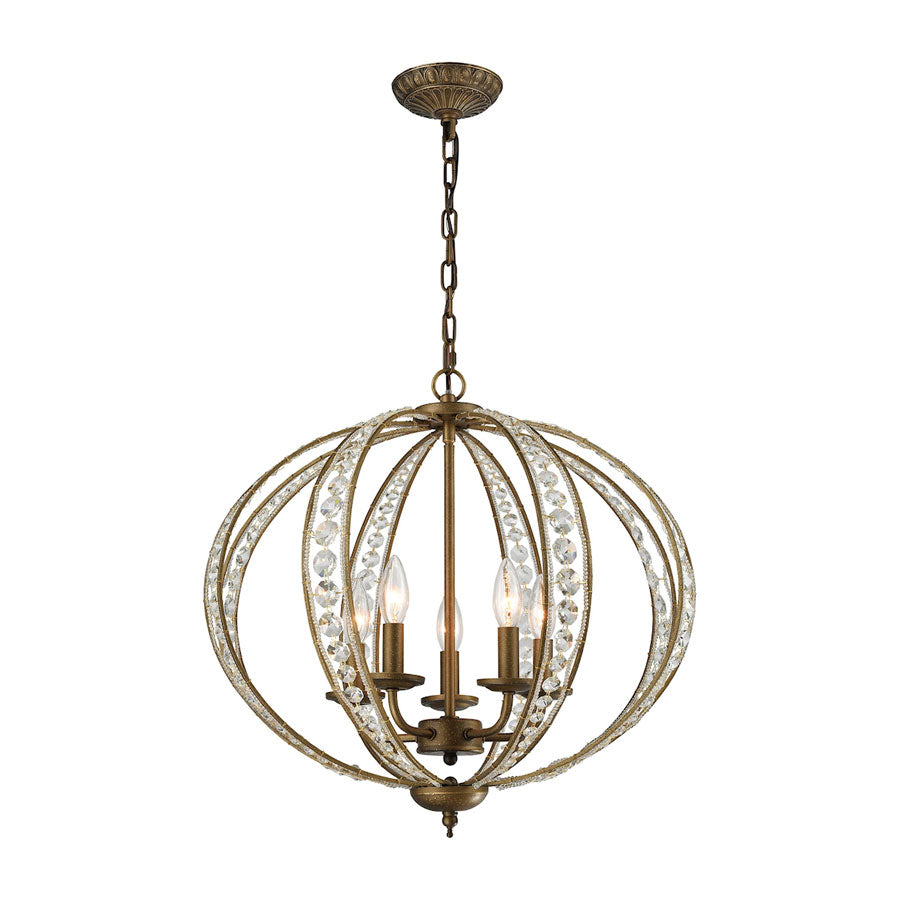 Elizabethan 5 Light Chandelier in Dark Bronze