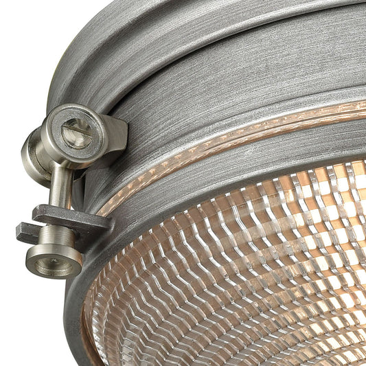 Sylvester 2 Flush Weathered Zinc/Satin Nickel