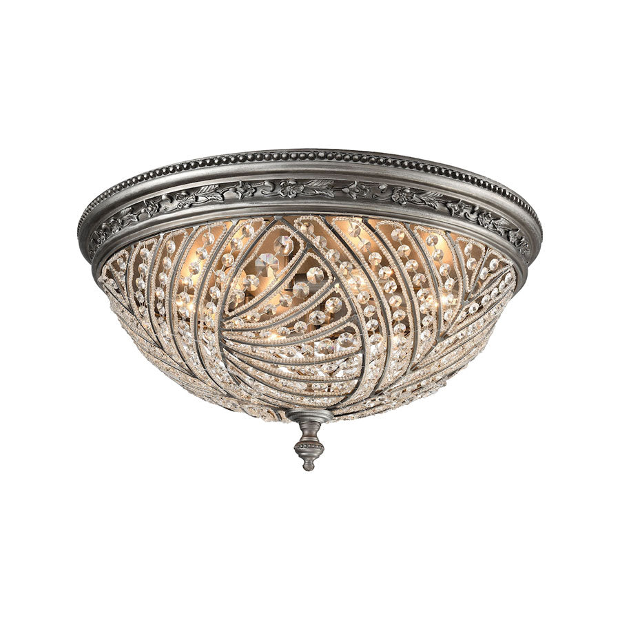 Renaissance 6 Light Flush in Weathered Zinc