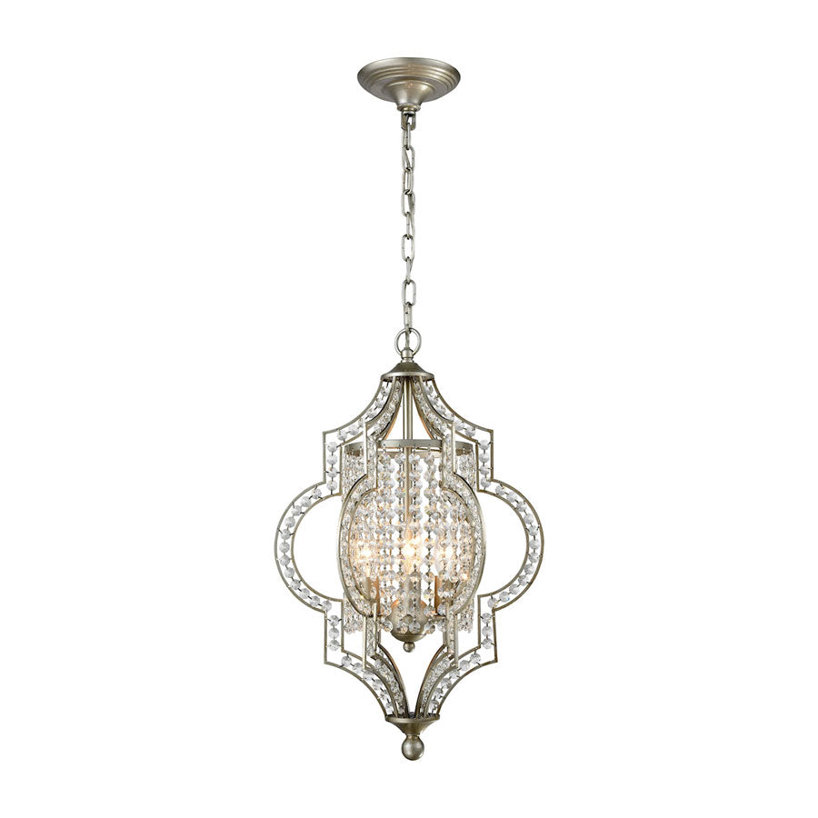 Gabrielle 3 Light Chandelier in Aged Silver