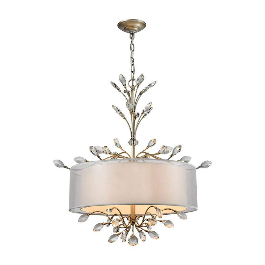 Asbury 4 Light Chandelier in Aged Silver