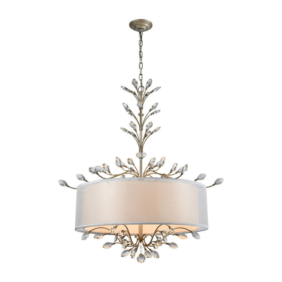Asbury 6 Light Chandelier in Aged Silver