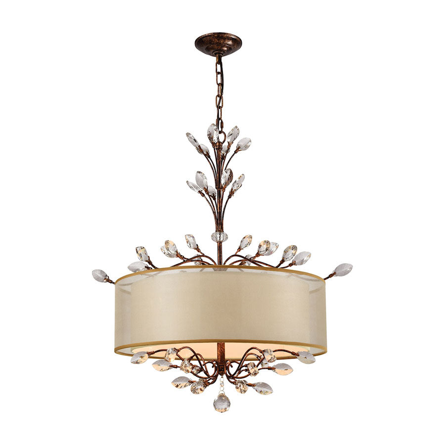 Asbury 4 Light Chandelier in Spanish Bronze
