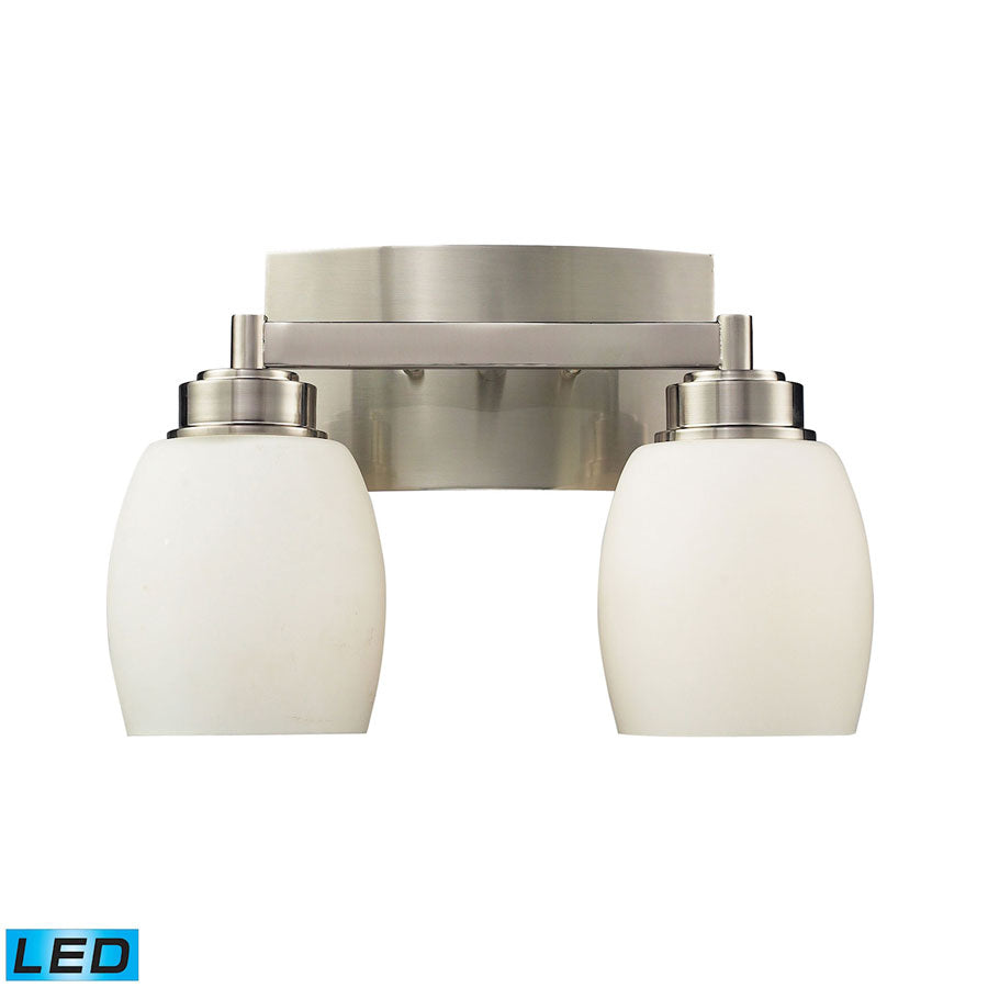 Northport 2-Light Vanity in Satin Nickel - LED, 800 Lumens (1600 Lumens Total) with Full Scale Dimmi