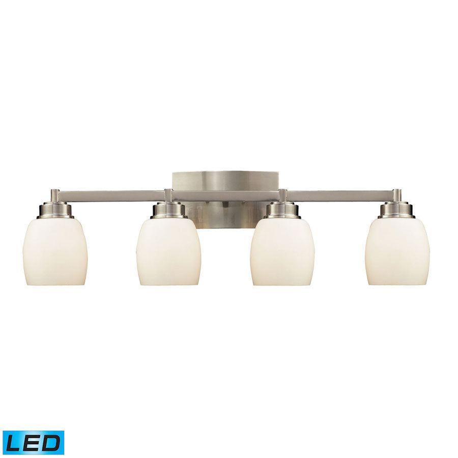 Northport 4-Light Vanity in Satin Nickel - LED, 800 Lumens (3200 Lumens Total) with Full Scale Dimmi