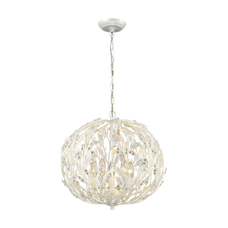Trella 5 Light Chandelier in Pearl White