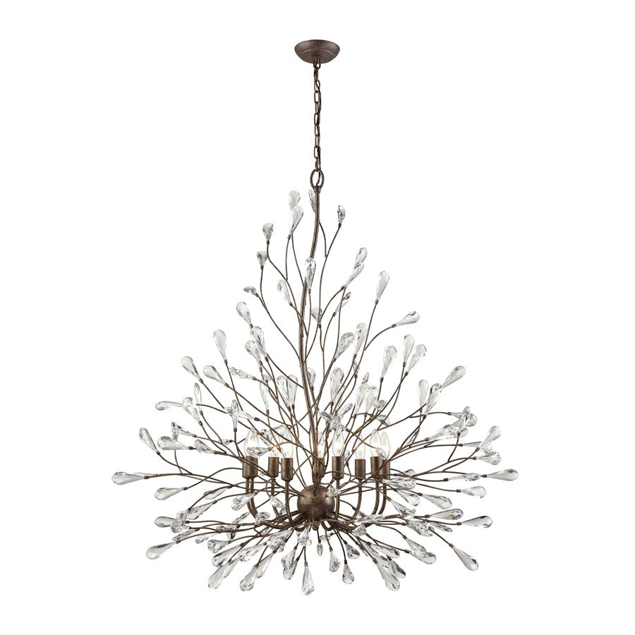 Crislett 9 Light Chandelier in Sunglow Bronze with Clear Crystal