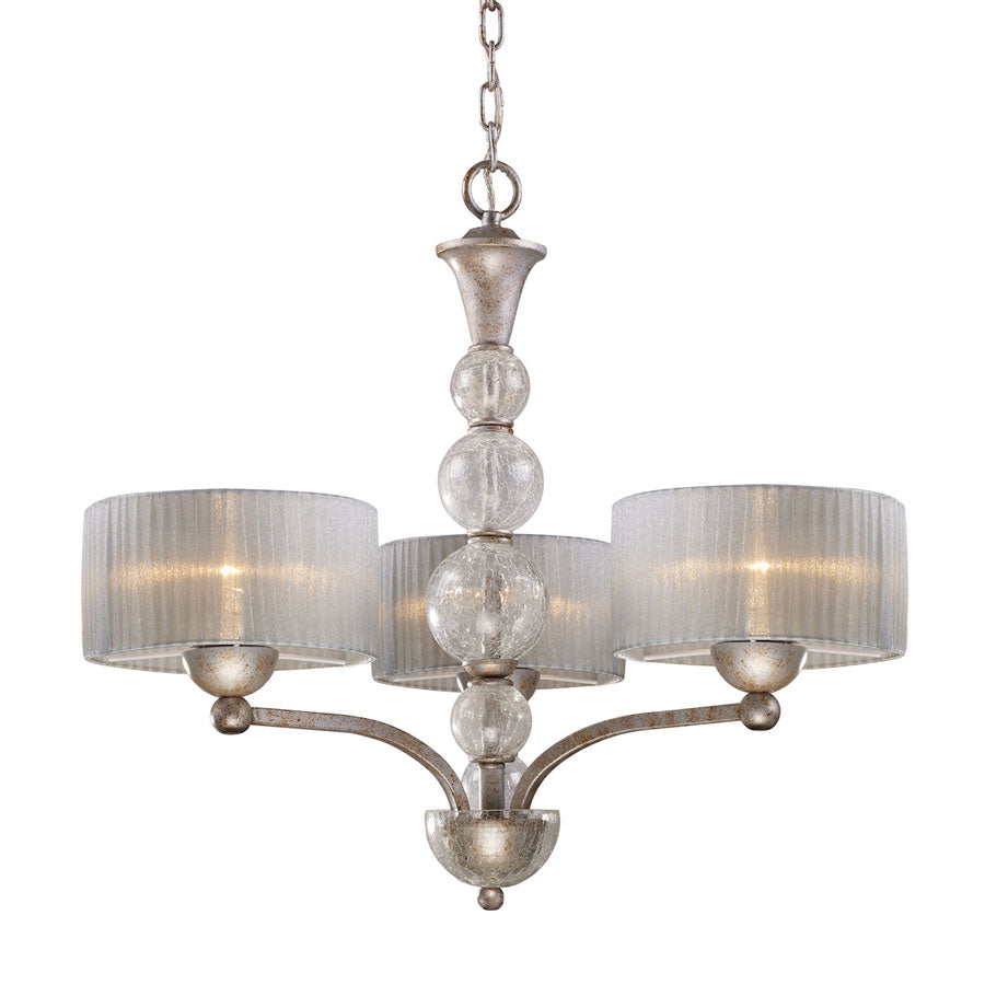 D Alexis 3-Light Chandelier in Antique Silver