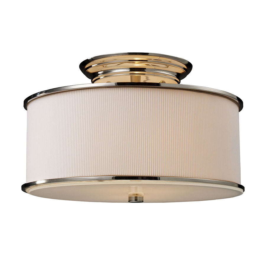 Lureau 2-Light Semi-Flush in Polished Nickel