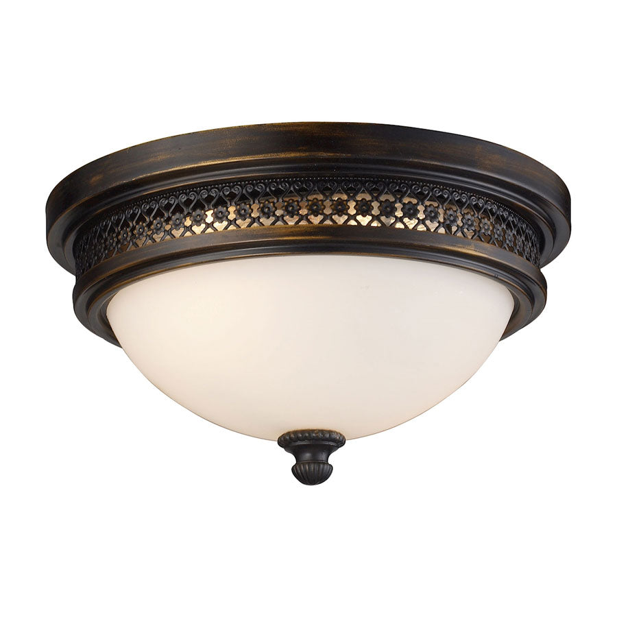Flush Mount 2-Light in Deep Rust