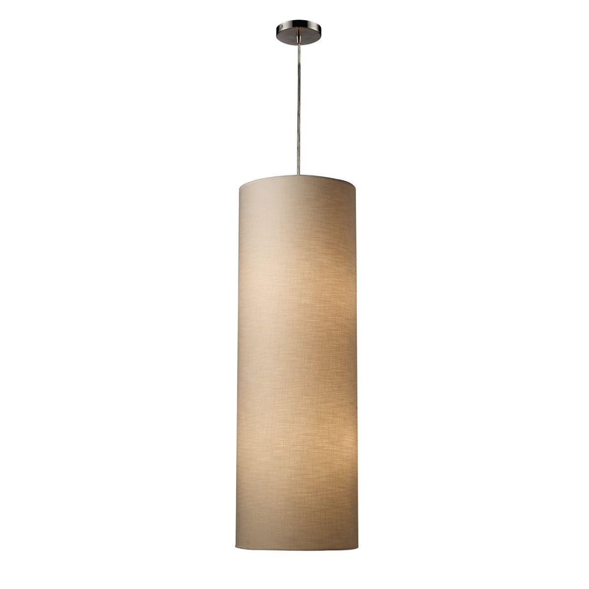 Fabric Cylinder 4-Light Pendant in Satin Nickel