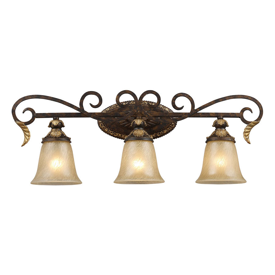 Regency 3-Light Vanity Bar in Burnt Bronze