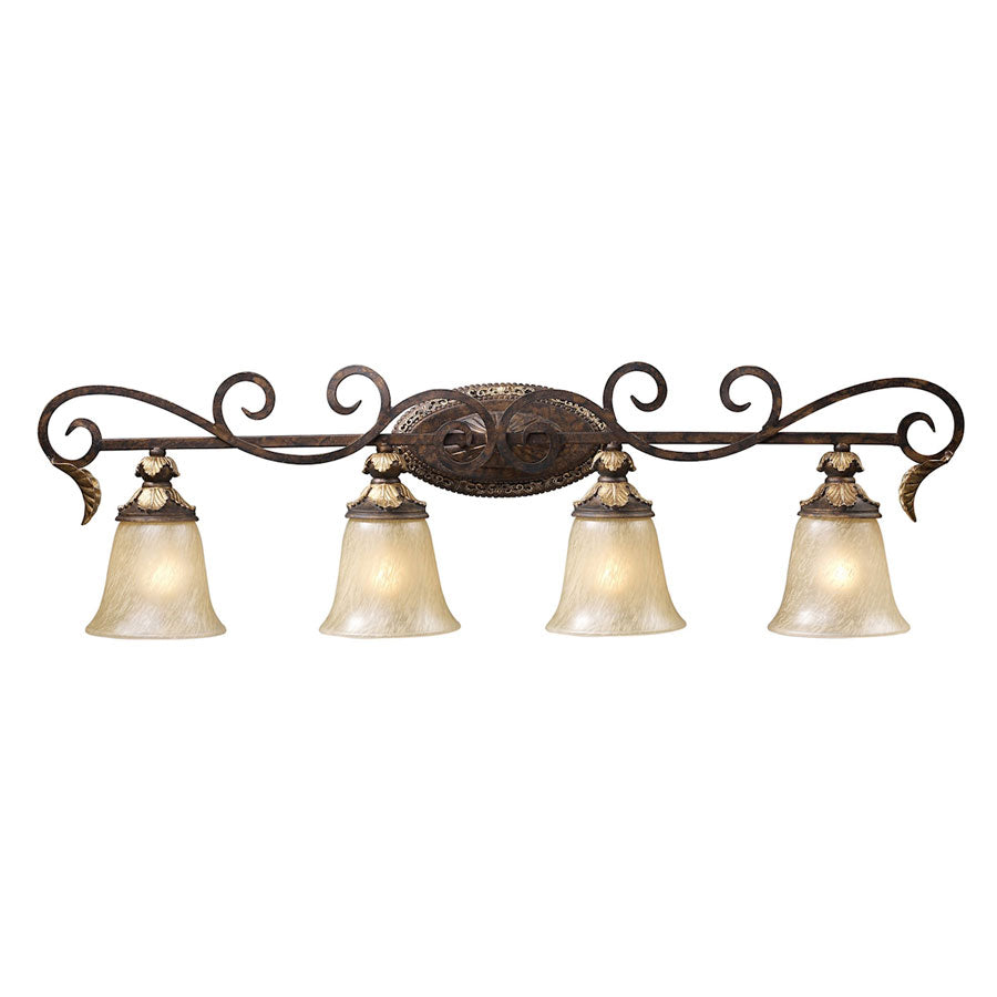 Regency 4-Light Vanity Lt in Burnt Bronze