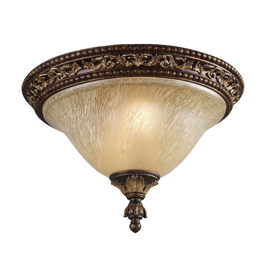 Regency 2-Light Flush Mount in Burnt Bronze