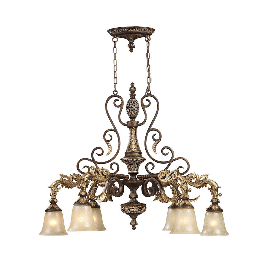 Regency 6-Light Island Light in Burnt Bronze