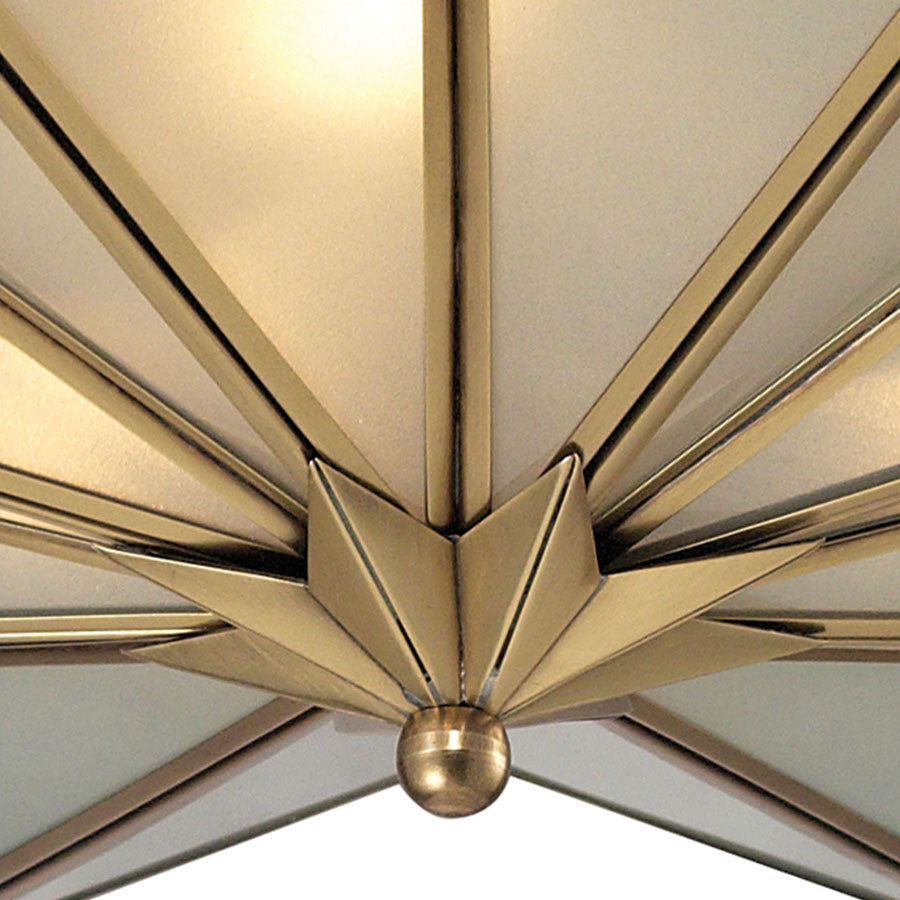 Decostar Collection 3 light flushmount in Brushed Brass