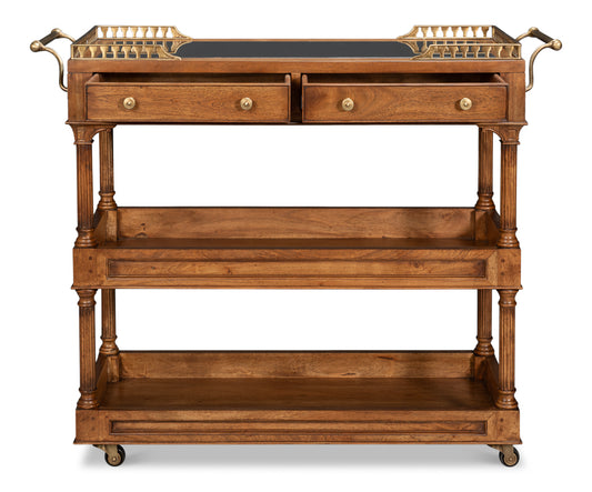 Capital Serving Cart Fruitwood Finish