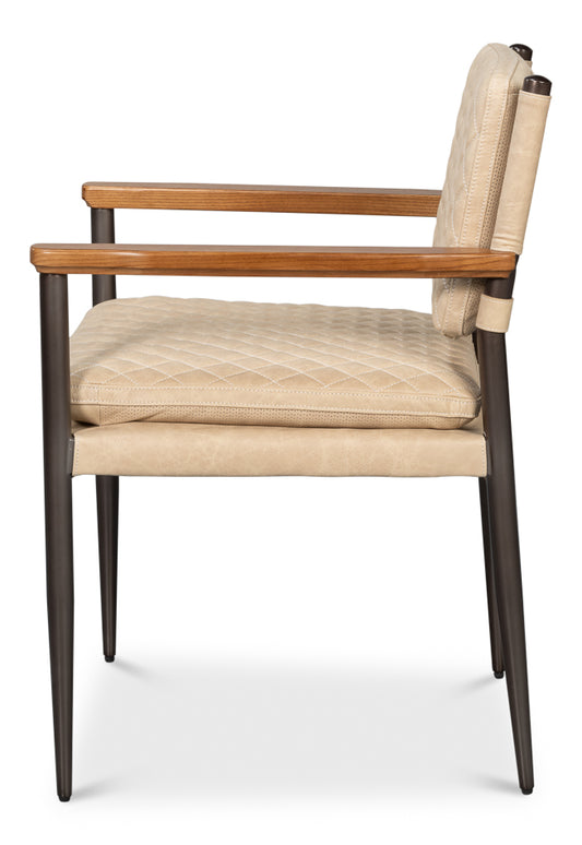 The Harley Chair Cappuccino White Lthr