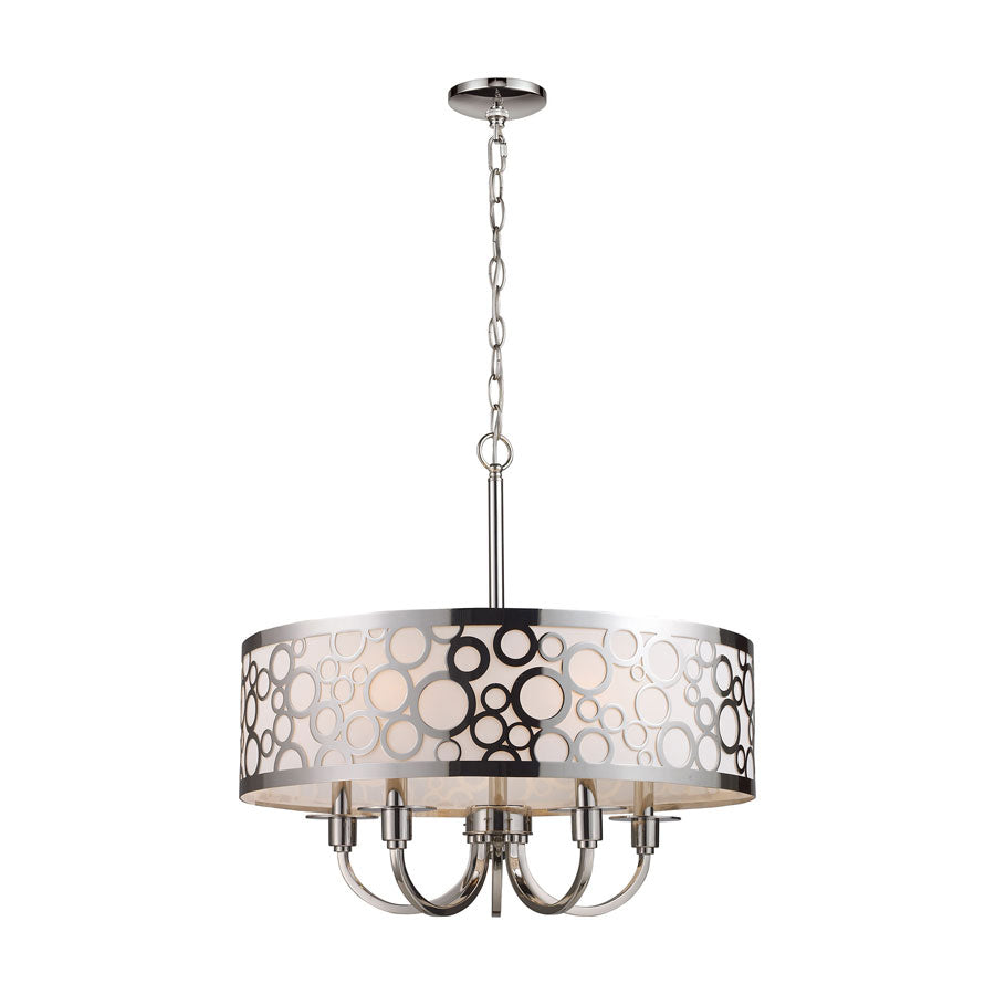 Retrovia 5-Light Chandelier in Polished Nickel