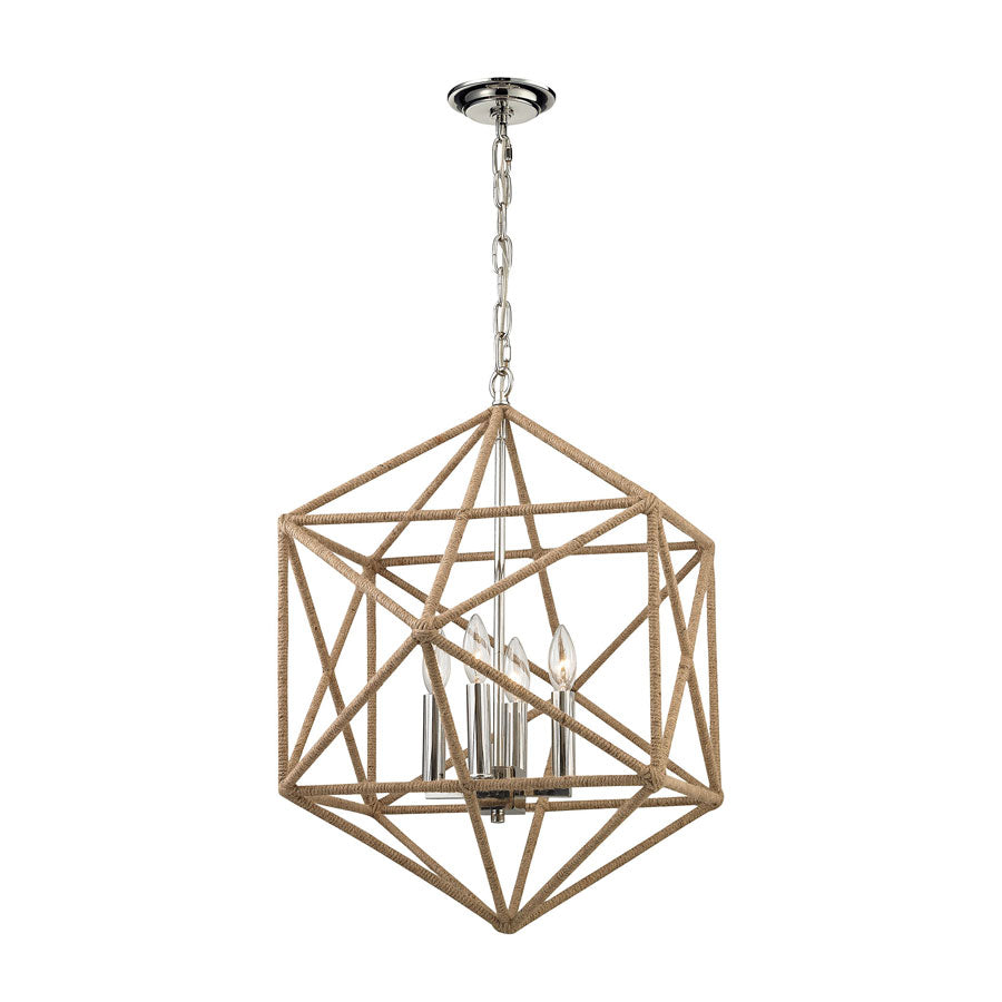 Exitor 4 Light Chandelier in Polished Nickel