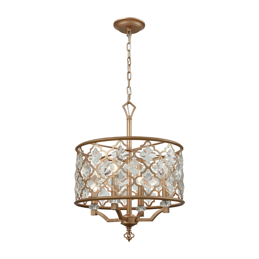 Armand 4 Light Chandelier in Matte Gold with Clear Crystal