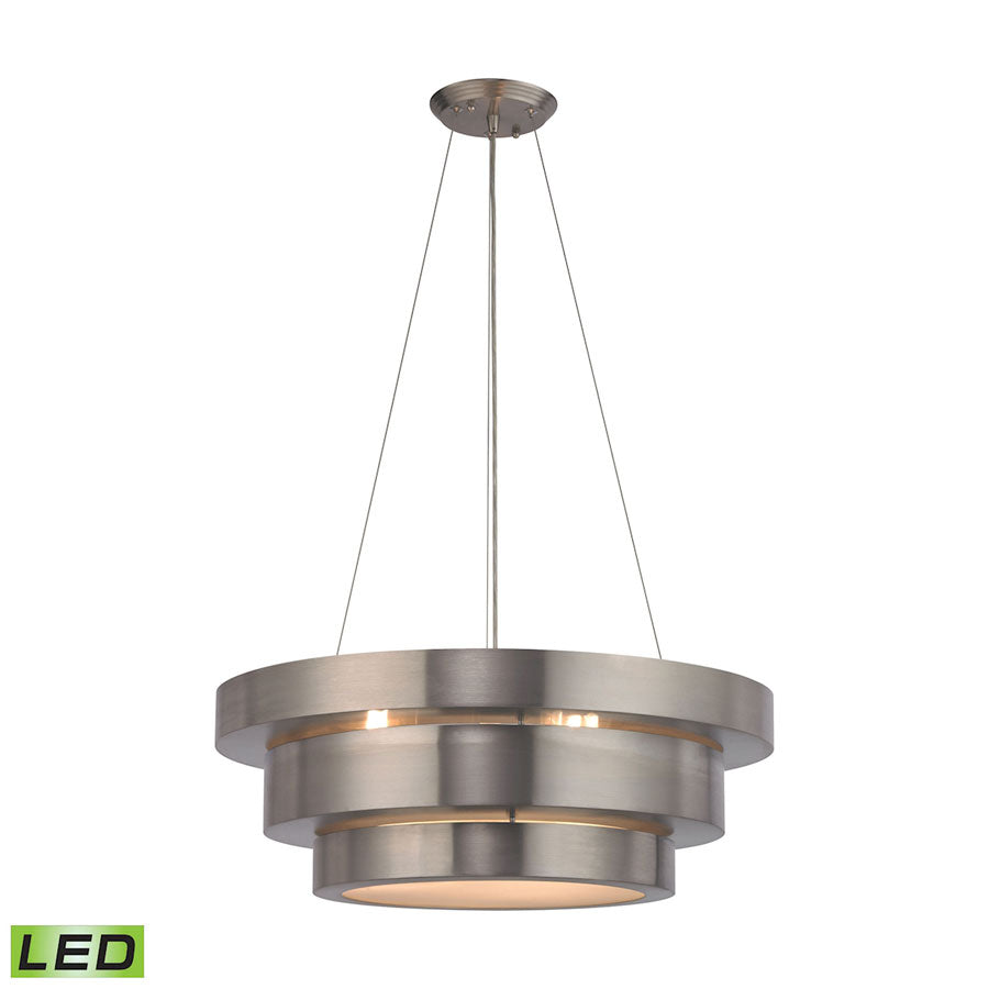 Layers 3 Light LED Chandelier in Brushed Stainless