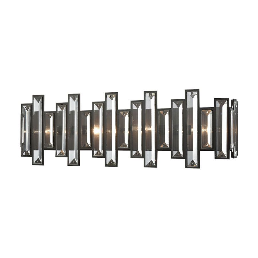 Crystal Heights 4 Light Vanity in Oil Rubbed Bronze with Clear Crystal