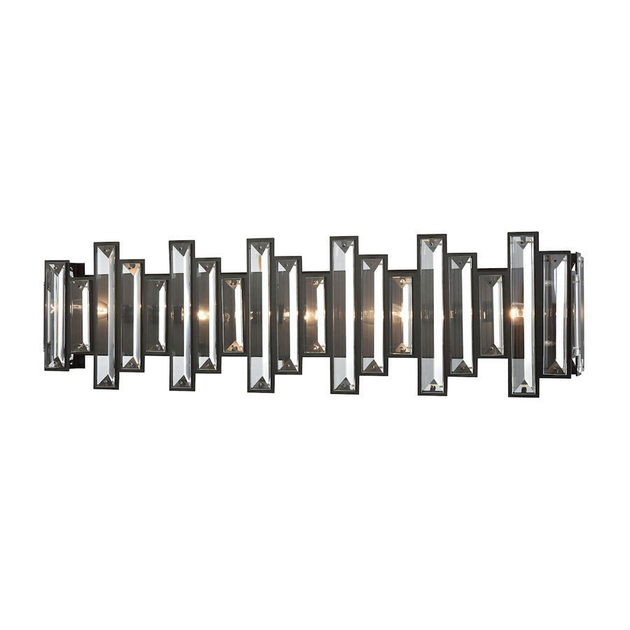 Crystal Heights 5 Light Vanity in Oil Rubbed Bronze with Clear Crystal