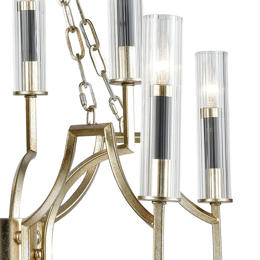 Sylvanna 8 Chandelier Antique Silver Leaf/Dark Graphite