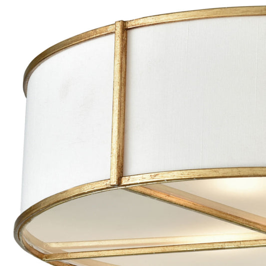 Ceramique 3 Semi Flush Antique Gold Leaf