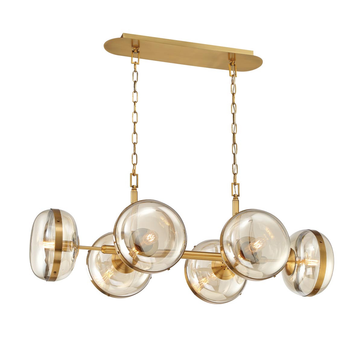 6 LIGHT OVAL CHANDELIER