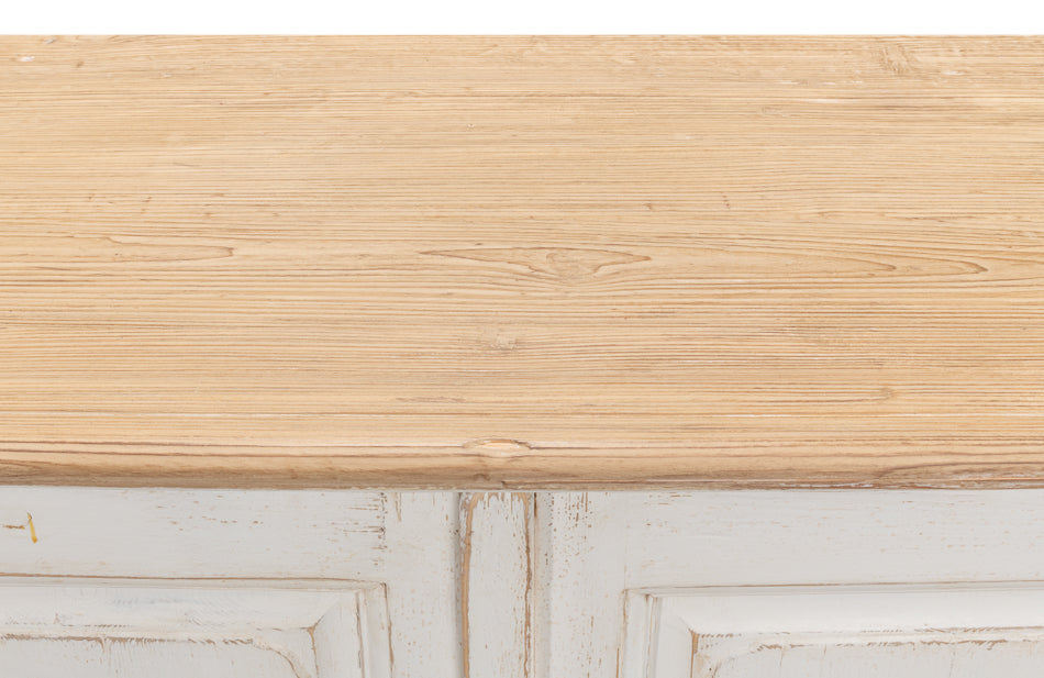 Antique Whitewash Sideboard 6 Door