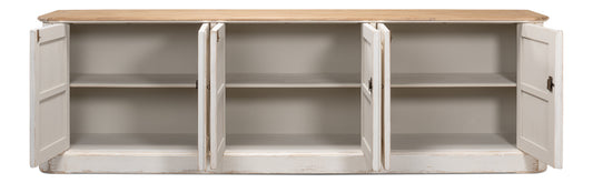 Antique Whitewash Sideboard 6 Door