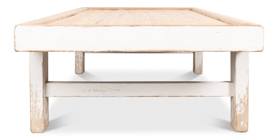 Large Wood Panel Coffee Tbl Ant. White