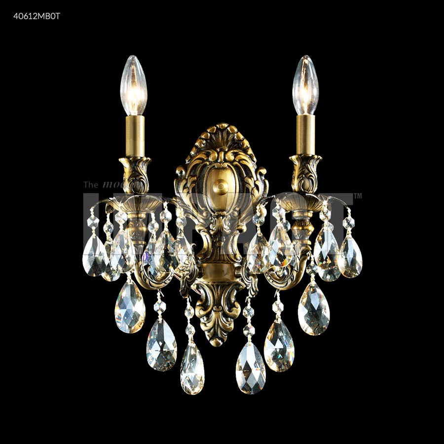 Brindisi 2 Arm Wall Sconce - Swarovski crystals (Golden Teak)