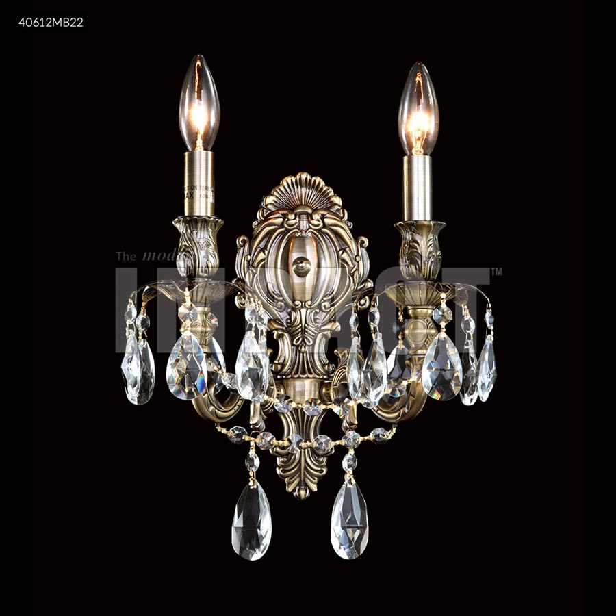 Brindisi 2 Arm Wall Sconce - SPECTRA CRYSTAL by Swarovski -Clear