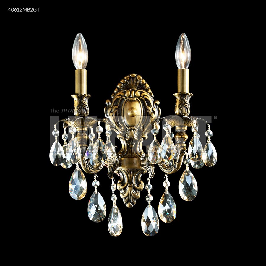 Brindisi 2 Arm Wall Sconce - IMPERIAL Crystal (Golden Teak)