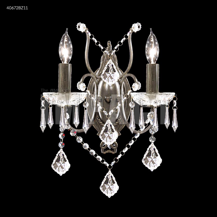 Charleston 2 Arm Wall Sconce - SPECTRA CRYSTAL by Swarovski -Clear