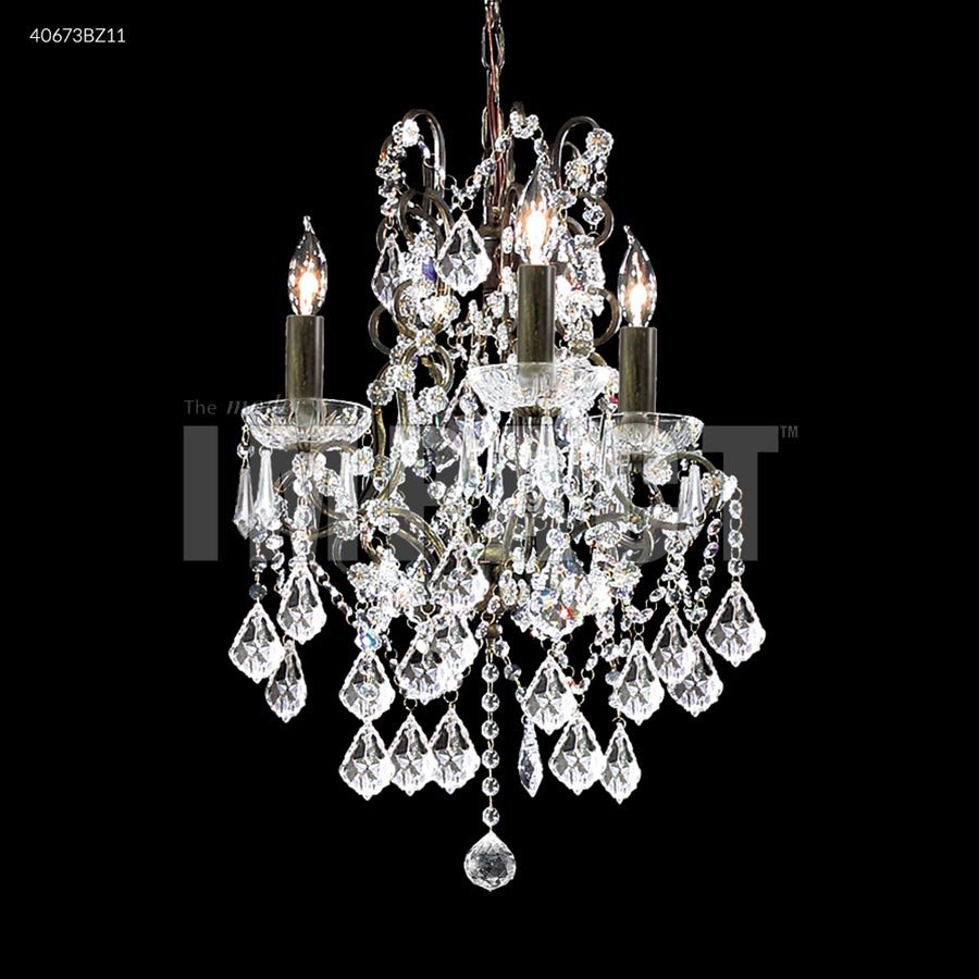 Charleston 3 Arm Chandelier - SPECTRA CRYSTAL by Swarovski -Clear