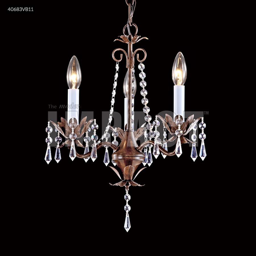3 Arm Mini Crystal Chandelier - SPECTRA CRYSTAL by Swarovski -Clear