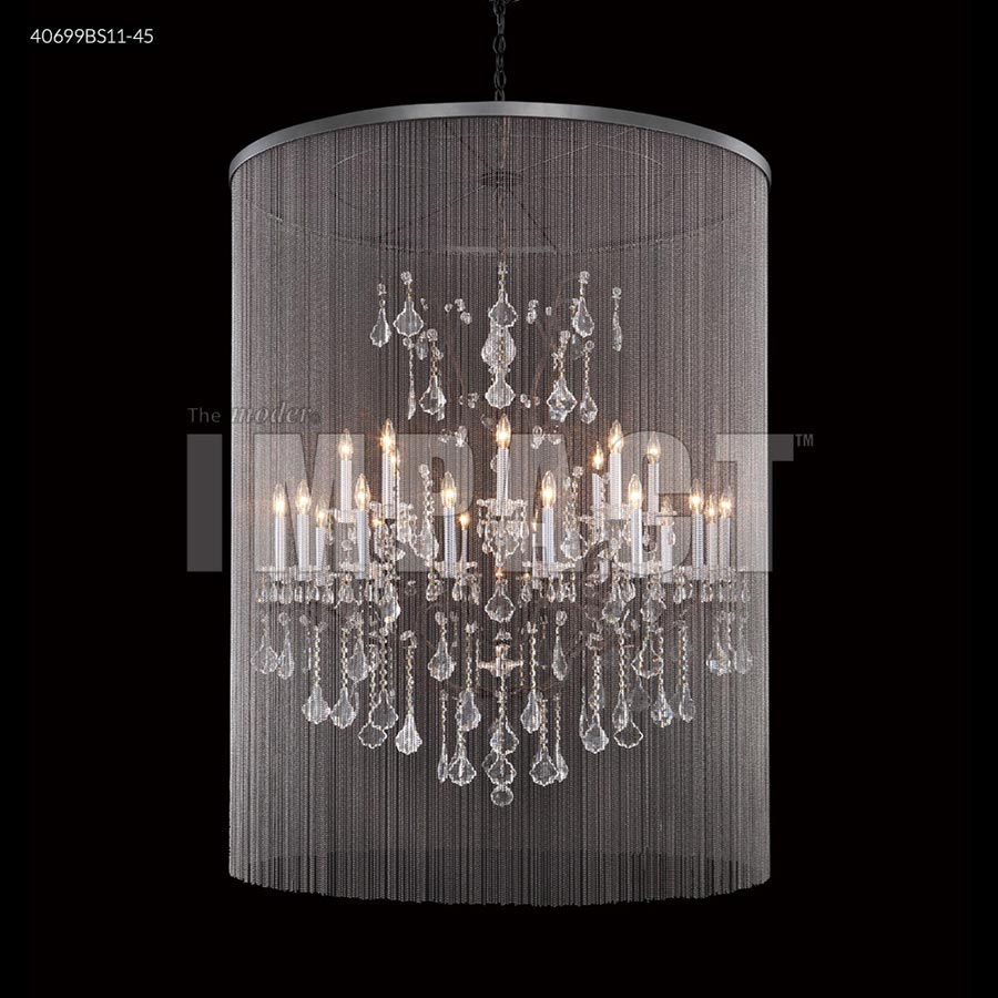 Cosenza 24 Arm Chand w/Veil (SB) - SPECTRA CRYSTAL by Swarovski -Clear