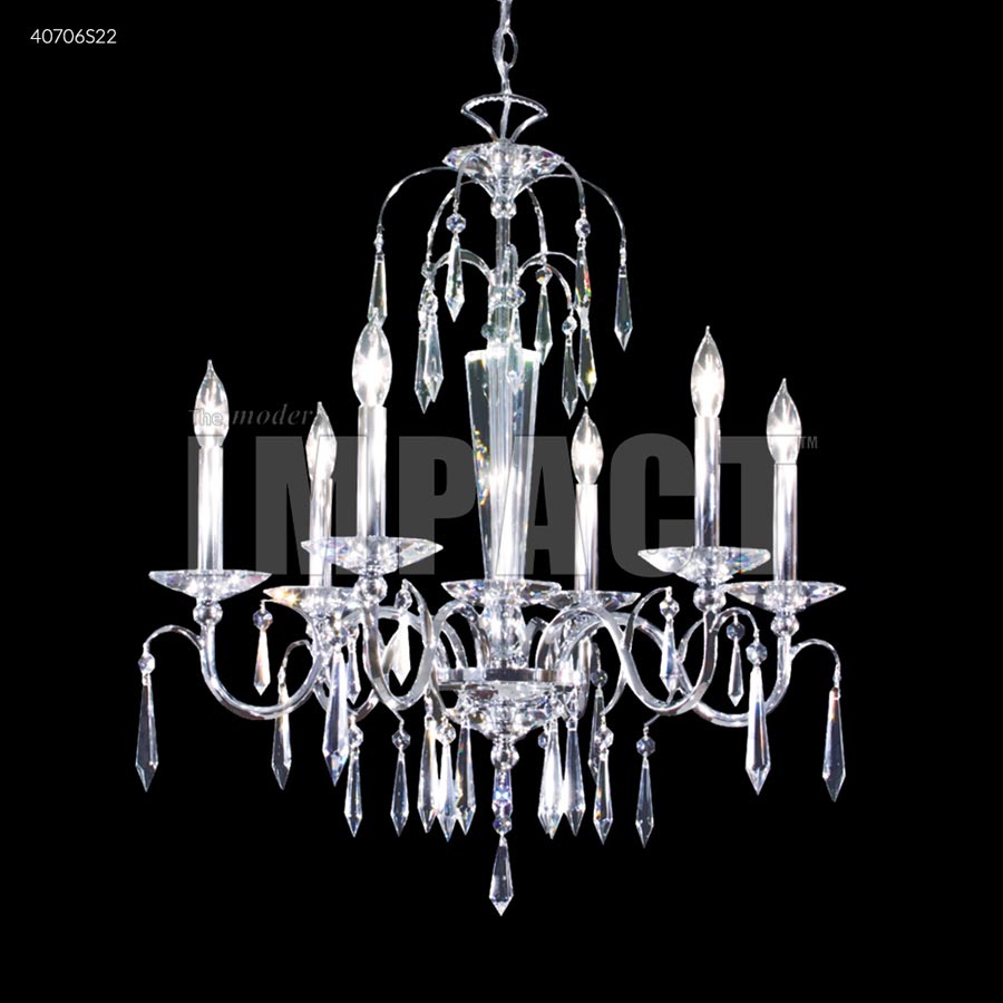 Contemporary 6 Arm Chandelier - IMPERIAL Crystal (Clear)
