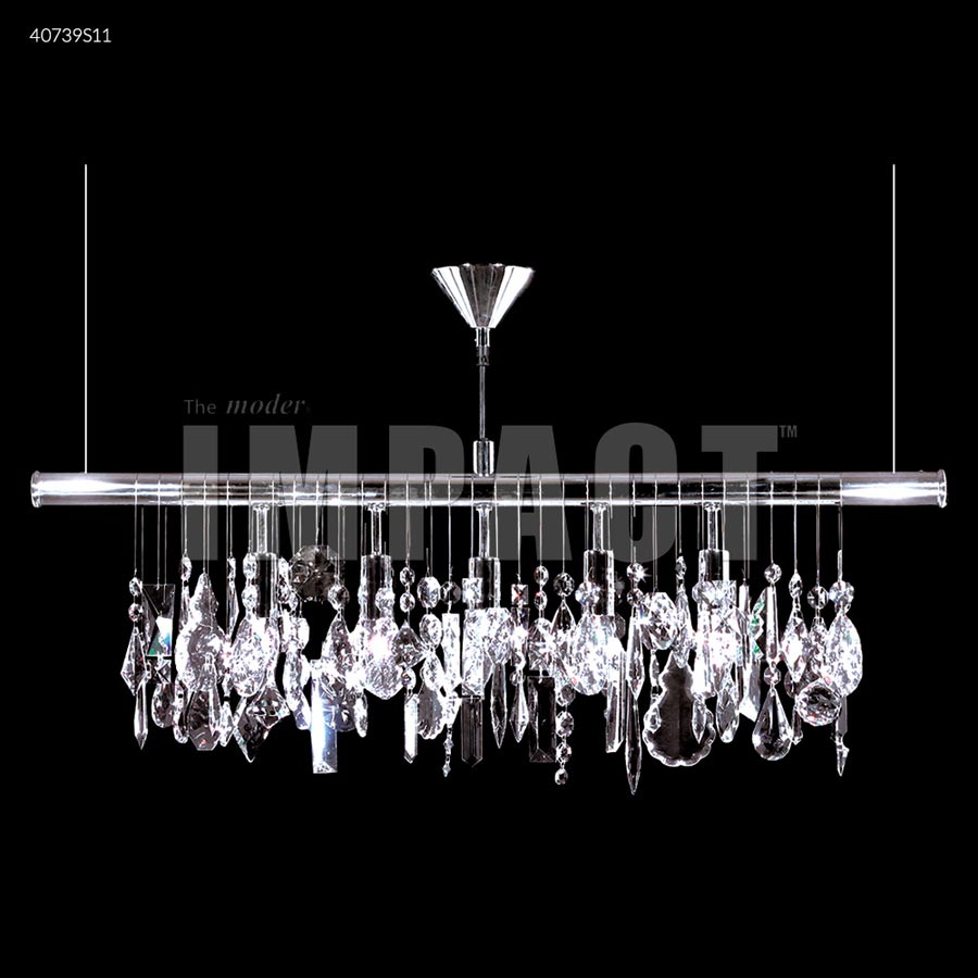Contemporary Linear Chandelier - SPECTRA CRYSTAL by Swarovski -Clear
