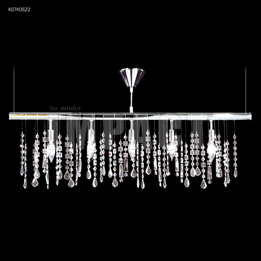 Contemporary Linear Chandelier - IMPERIAL Crystal (Clear)