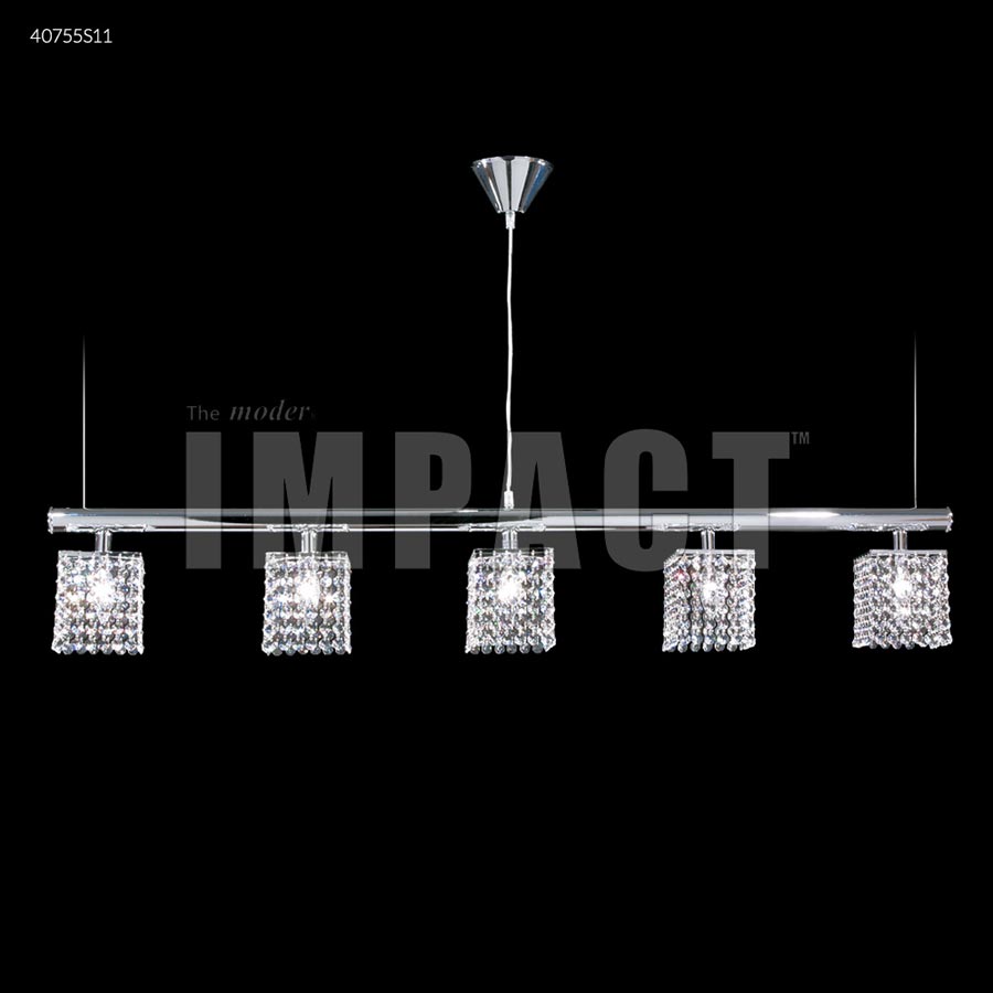 Contemporary Linear Chandelier - SPECTRA CRYSTAL by Swarovski -Clear