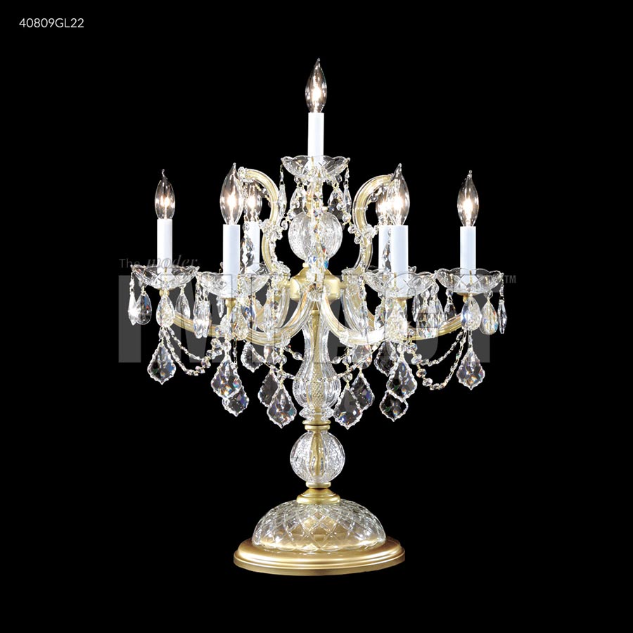 Maria Theresa 6 Arm Table Lamp - Swarovski crystals (Golden Teak)