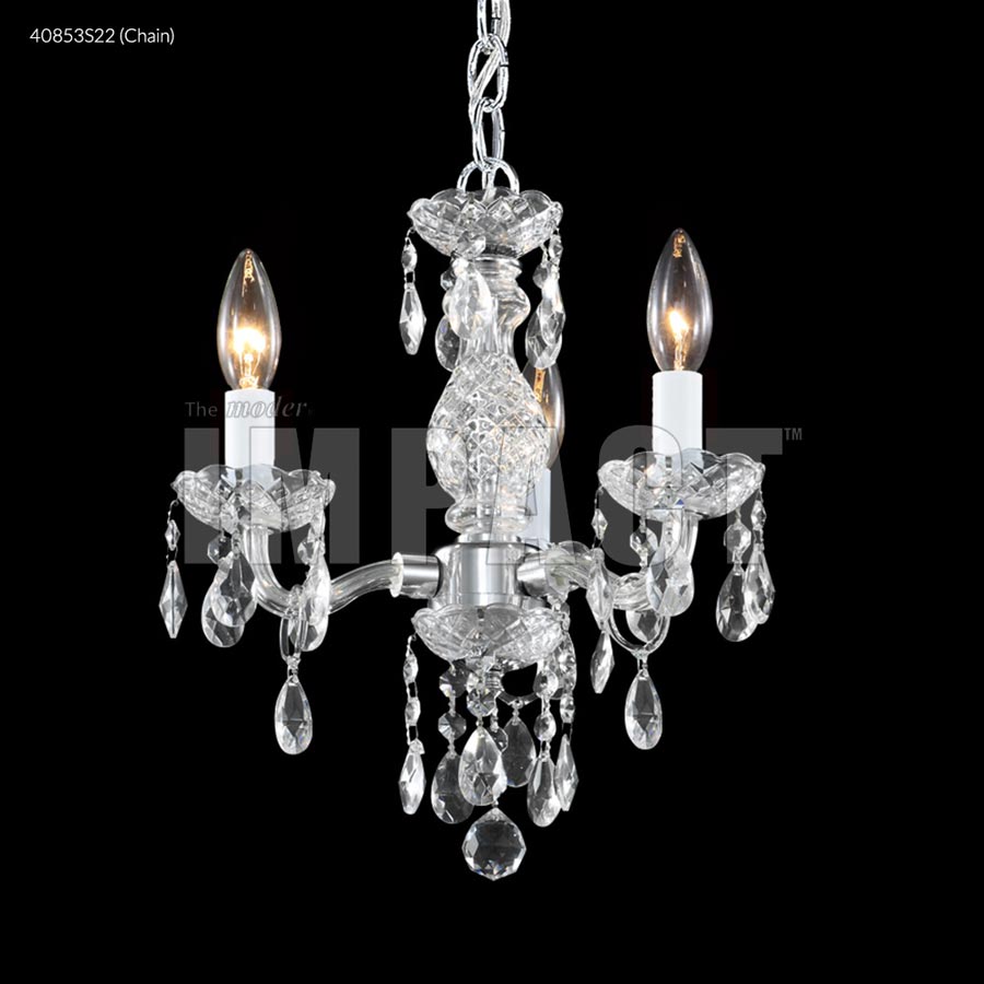 Mini 3 Arm Chandelier - IMPERIAL Crystal (Clear)