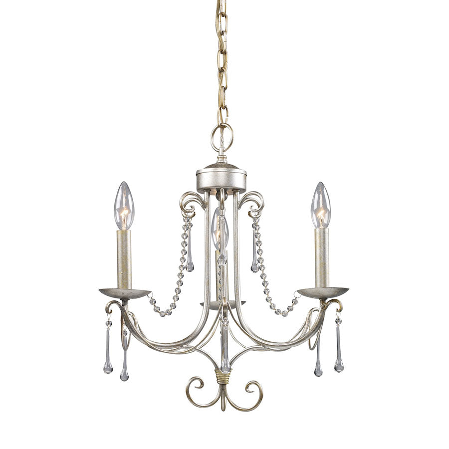 D Cambridge 3-Light Chandelier in Antique Silver